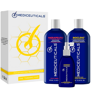 Набір для відновлення тонкого, стоншеного волосся Mediceuticals Advanced Hair Restoration Fine Thinning Hair For Men (shm/250ml + cond/250ml + ser/125ml) 10069 фото